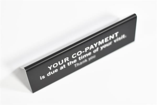 Double Sided Copay Signs for Desks