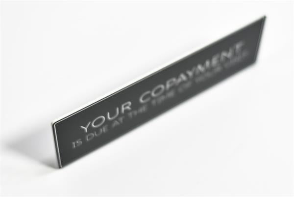 Co-pay Engraved Wall Sign