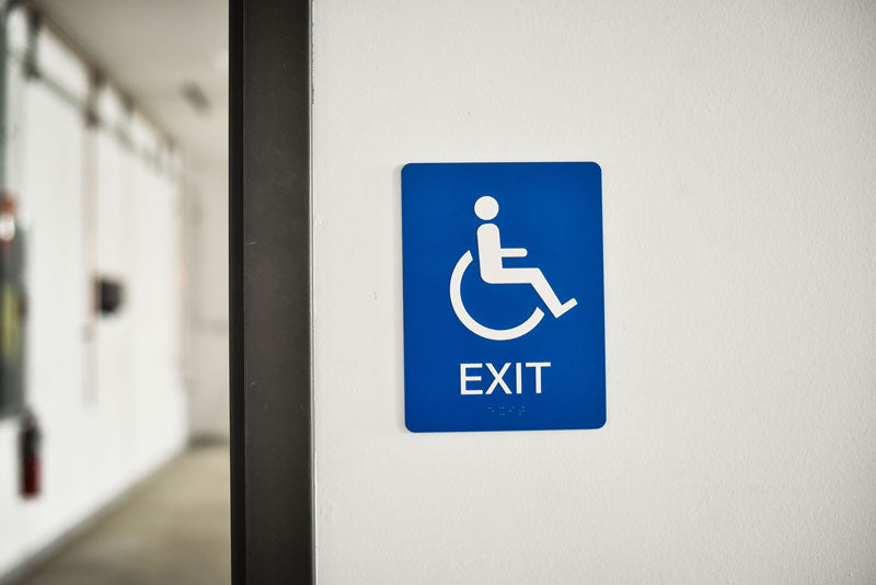 ADA Braille Accessible EXIT Sign with Tactile Text and Grade 2 Braille