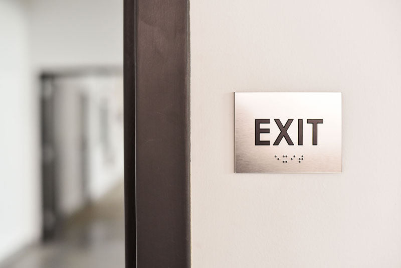 ADA Compliant EXIT Sign with Tactile Text and Grade 2 Braille