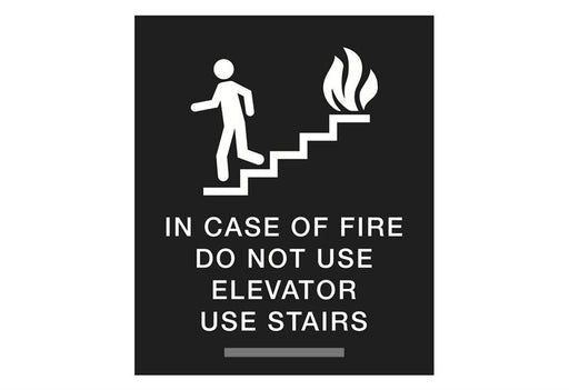 ADA Braille In Case of Fire Use Stairs Sign with Tactile Text