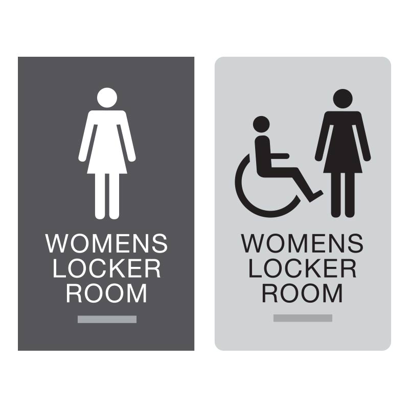 Womens Braille Locker Room Sign | ADA Locker Room Signs — Medical ...