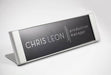 Satin Silver Interchangeable Desk Sign