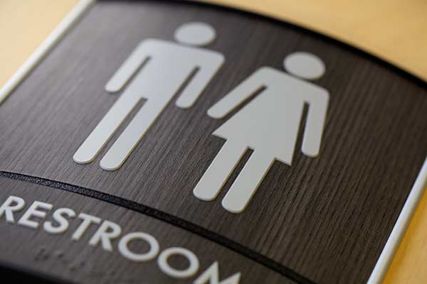 Restroom Signs - Wood, Curved