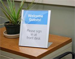 Metal Desk Sign with Interchangeable Insert Area