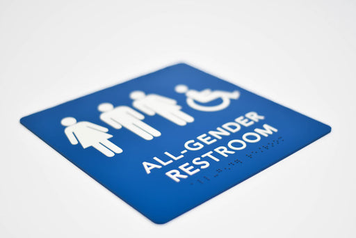 ADA Compliant Gender Neutral Bathroom Signs with Grade 2 Braille and Tactile Text 