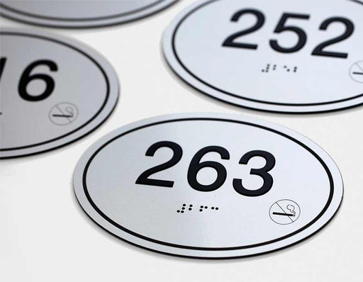 Oval Apartment & Hotel Room Number Signs