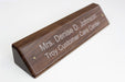 Solid Walnut Desk Sign with Clear Nameplate