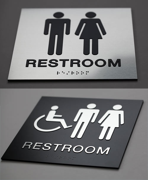 Braille Restroom Signs ADA Grade 2 Braille