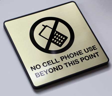 No Cell Phone in Hospital Signage