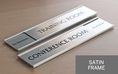 Silver shop door plates