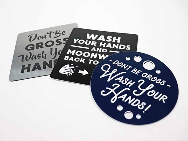 Wash Hands Sign - Engraved