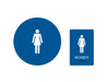 Women's Restroom California Braille Blue with White Tactile