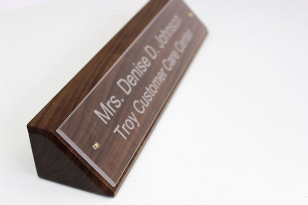 Professional Unique Walnut Desk Sign